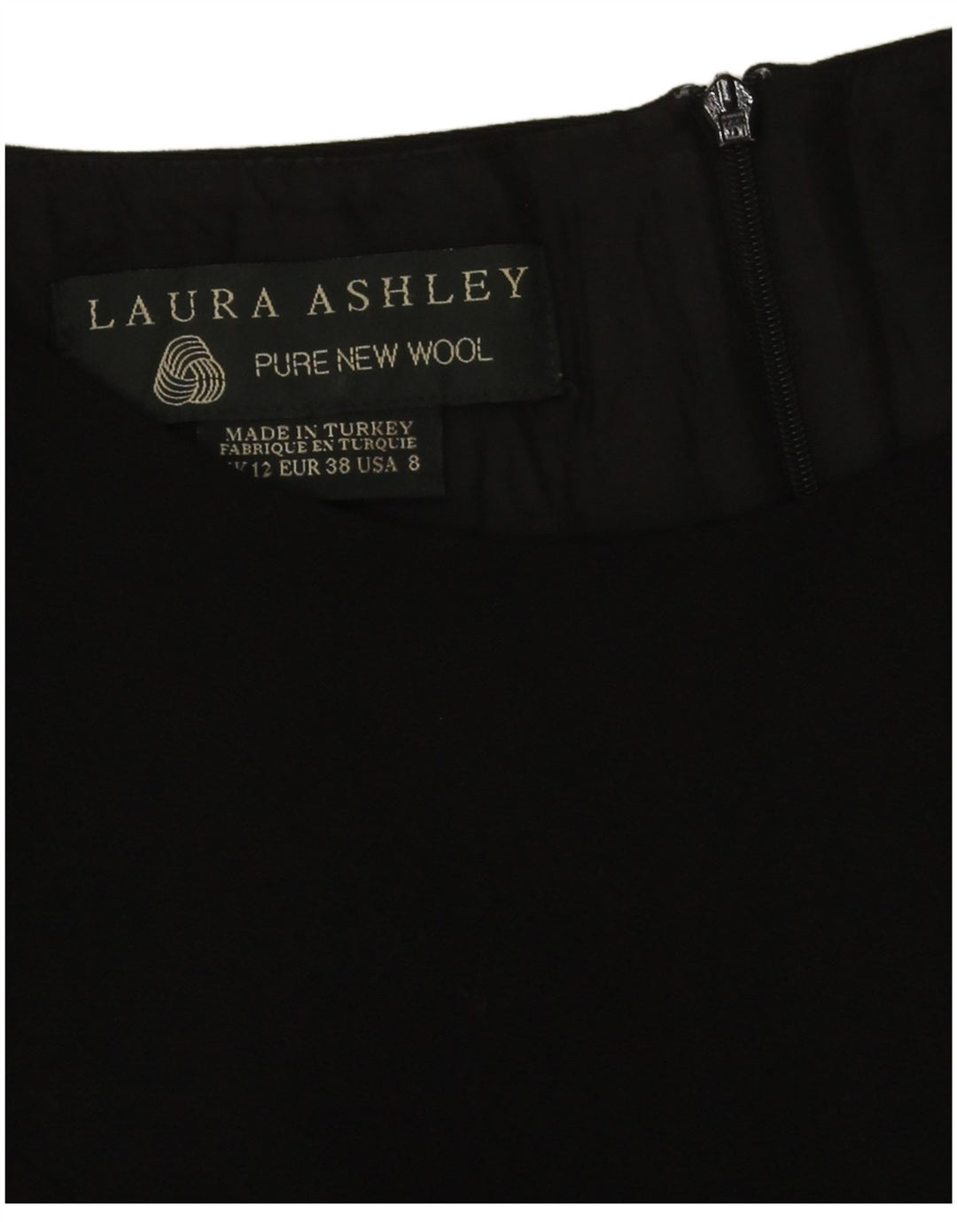 Laura Ashley Damen Etuikleid UK 12 Medium Schwarz Schurwolle
