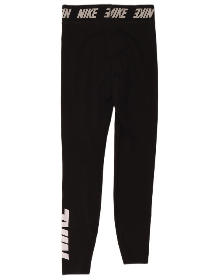 Nike Womens Graphic Leggings UK 10 Small Schwarz Polyester