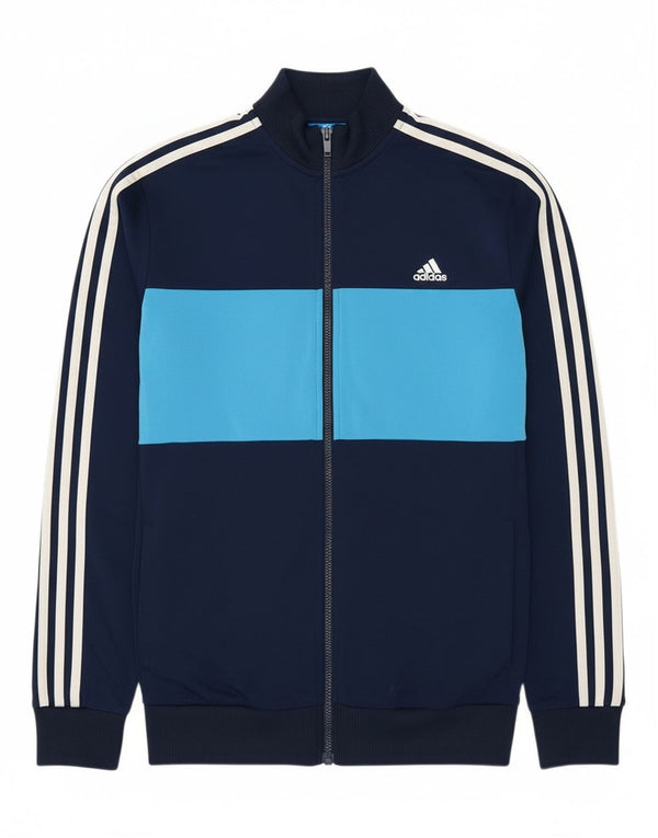 Adidas Jungen-Trainingsanzug-Top-Jacke, 15–16 Jahre, Marineblau, Farbblock