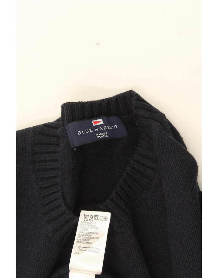 Marks & Spencer Herren Blue Harbor Rundhalspullover Pullover XL Marineblau