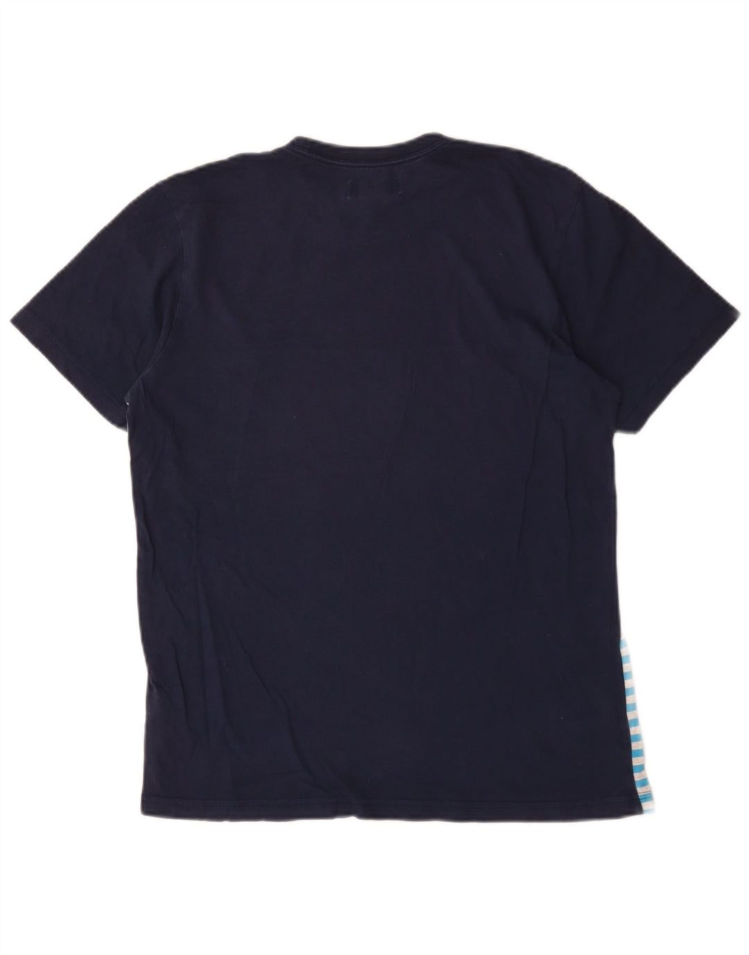 Adidas Herren T-Shirt Top Medium Marineblau gestreift aus Baumwolle