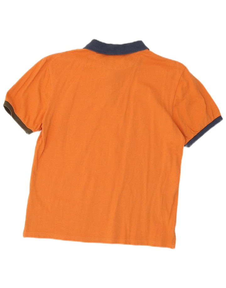 North Sails Herren-Poloshirt aus mittelorangefarbener Colourblock-Baumwolle