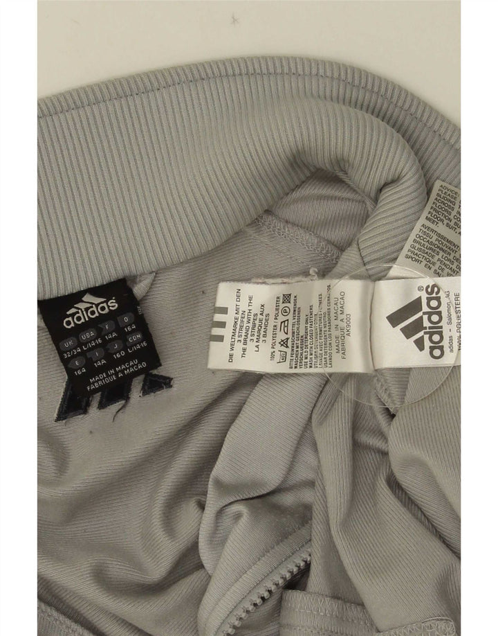 Adidas Jungen-Trainingsanzug-Top-Jacke, 13–14 Jahre, graues Colourblock-Polyester