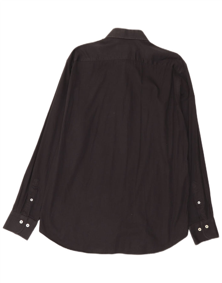 Ferre Herrenhemd Größe 43 17 XL Schwarze Baumwolle