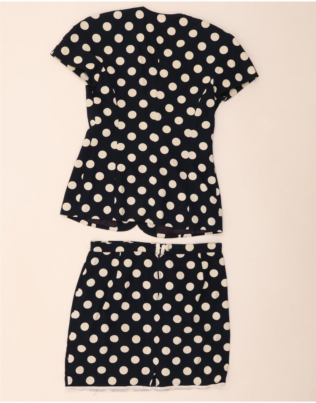 Luisa Spagnoli Damen Kurzarm-2-teiliges Rock-Set IT 42 Medium W32 Navy