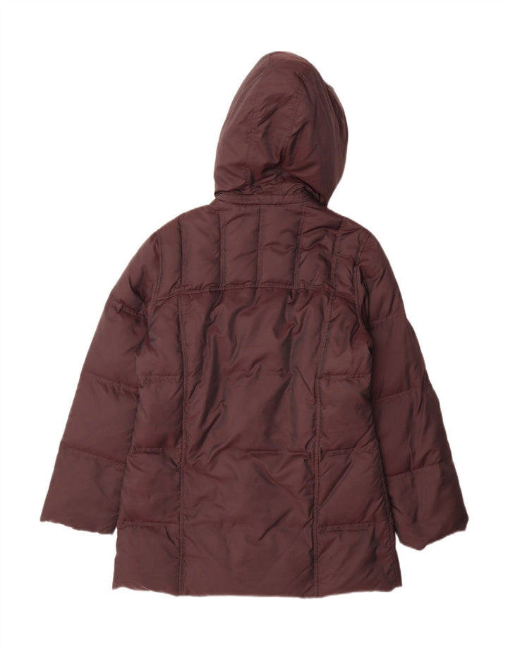 Fila Wattierter Damenmantel mit Kapuze, UK 14, mittelbraunes Polyamid