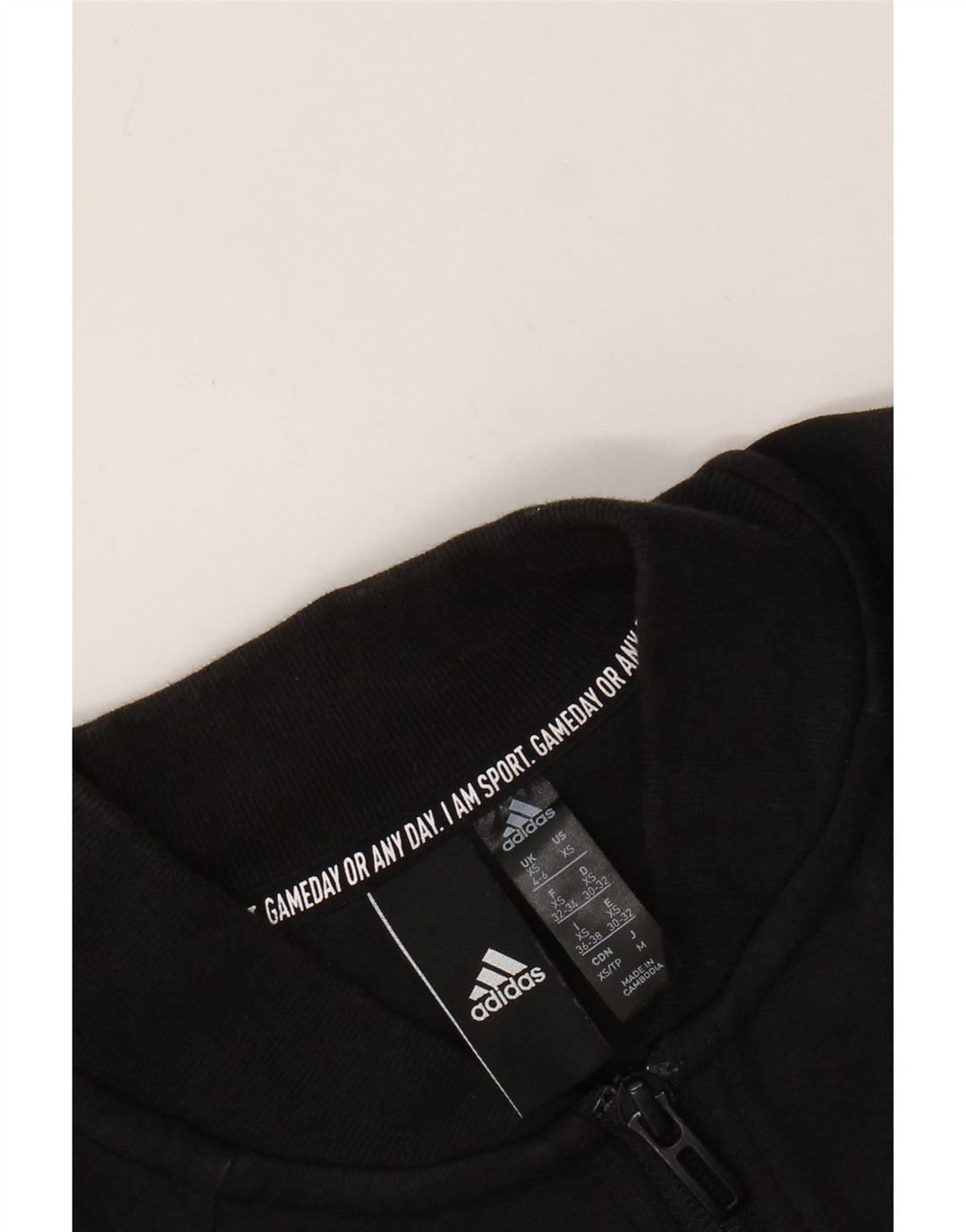 ADIDAS Damen Crop Trainingsanzug Top Jacke UK 4/6 XS Schwarz
