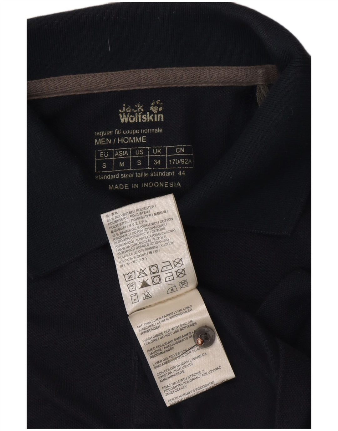 JACK WOLFSKIN Herren Poloshirt UK 34 Small Marineblau Polyester