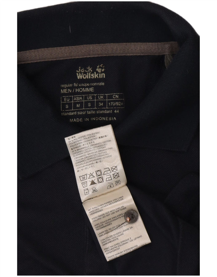 JACK WOLFSKIN Herren Poloshirt UK 34 Small Marineblau Polyester