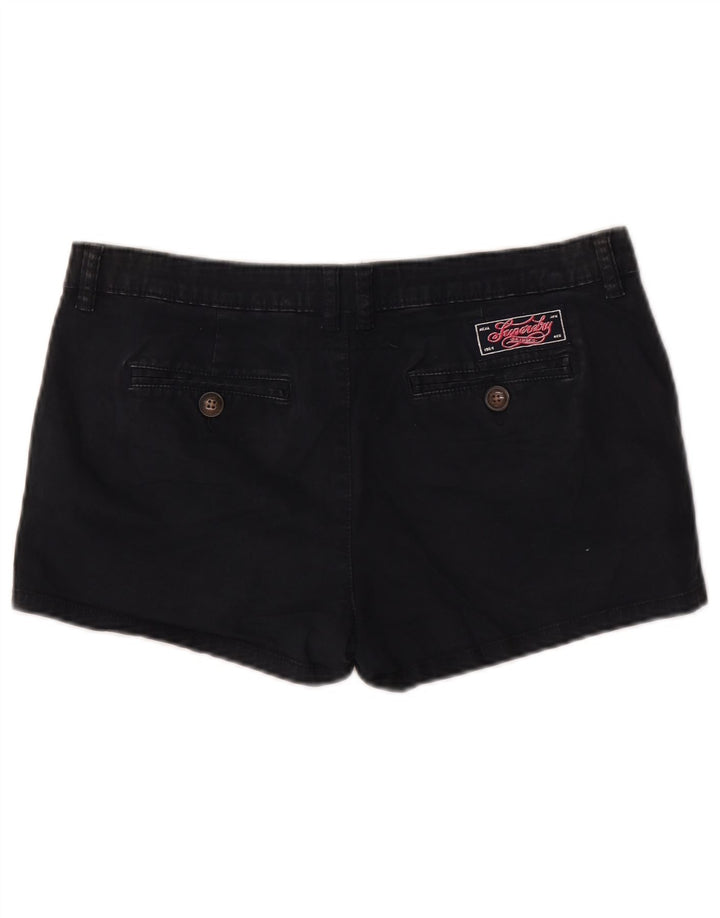Superdry Damen Chinoshorts Medium W32 Schwarz Baumwolle
