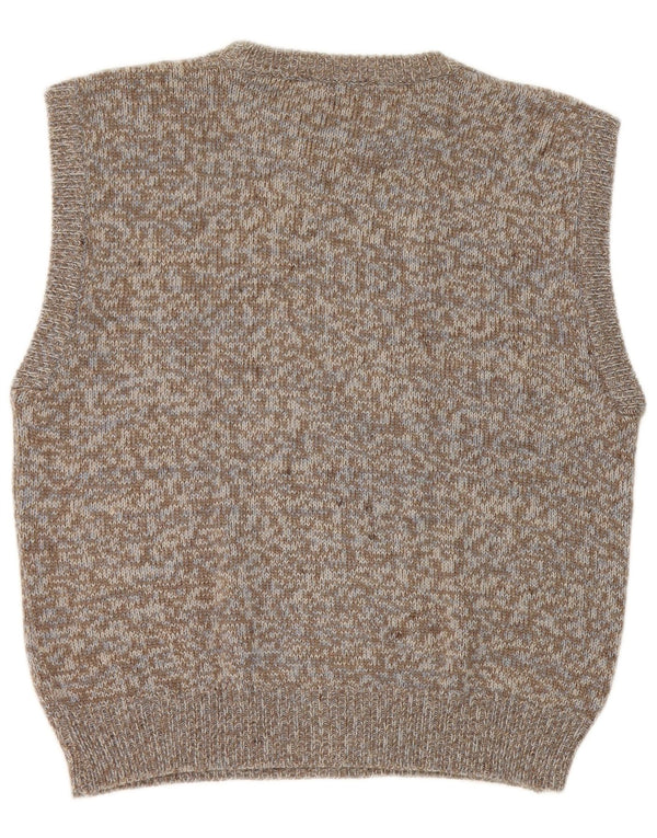 Vintage Herren Weste Tank Top XS Grau meliert Wolle