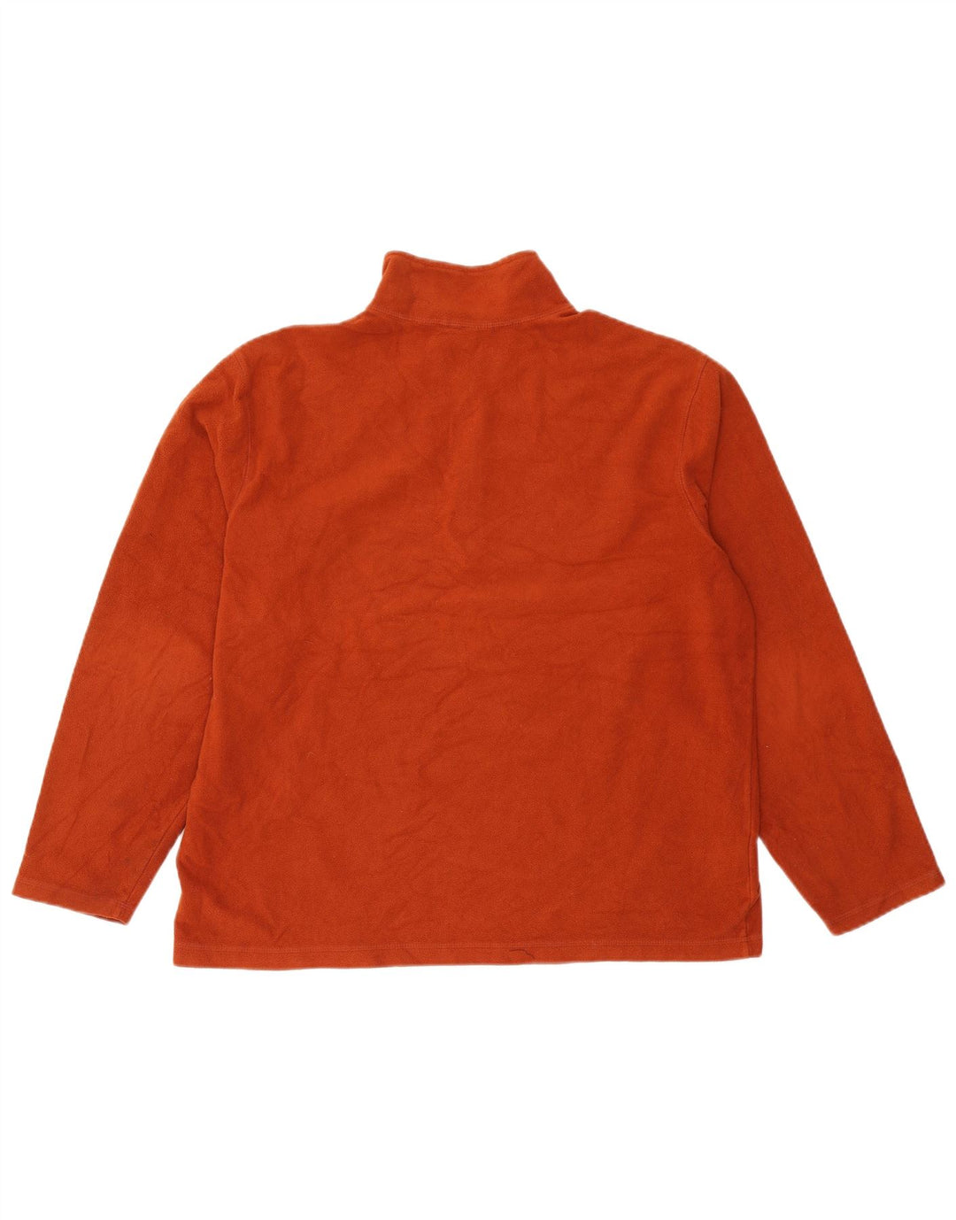 EDDIE BAUER Herren-Fleecepullover mit Reißverschluss am Hals, großes orangefarbenes Polyester