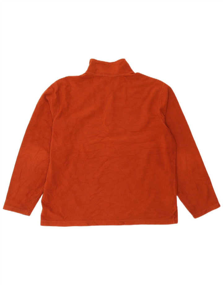 EDDIE BAUER Herren-Fleecepullover mit Reißverschluss am Hals, großes orangefarbenes Polyester