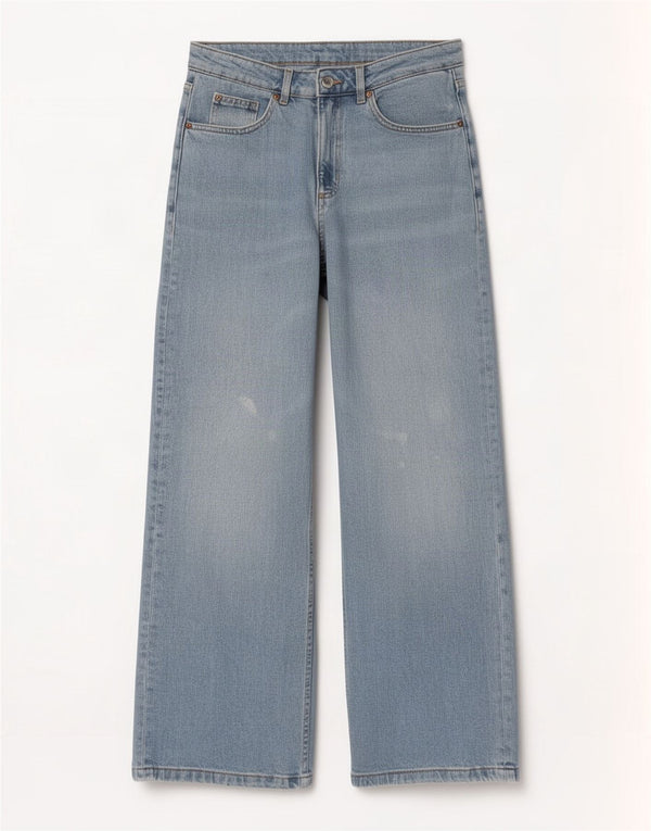 Marks & Spencer Damen-Jeans mit weitem Bein, UK 12, M, W30, L29, Blau, Baumwolle