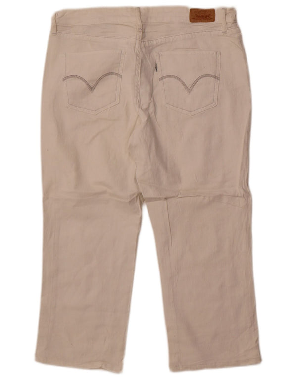 Levi's Damen Capri-Jeans US 12 Large W32 L22 Weiße Baumwolle