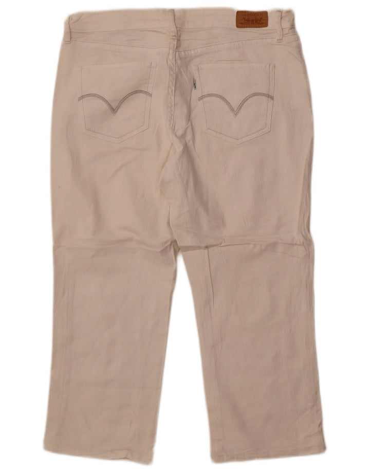 Levi's Damen Capri-Jeans US 12 Large W32 L22 Weiße Baumwolle