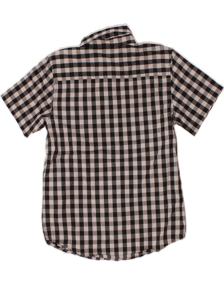 WRANGLER Boys Short Sleeve Shirt 10-11 Years Large  Black Gingham Cotton Vintage Wrangler and Second-Hand Wrangler from Messina Hembry 
