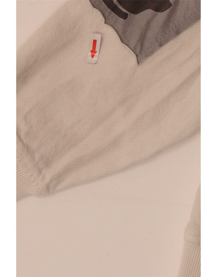 Zara Herren Graphic Loose Fit Hoodie Pullover Mittelweiß