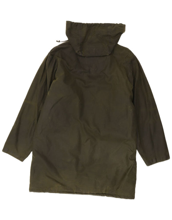 Nuage Damen Übergroßer Regenmantel aus gewachster Baumwolle mit Kapuze, UK 12, Mittel Khaki