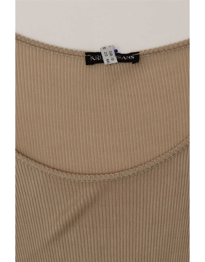 Krizia Damen Weste Top UK 20 2XL Beige