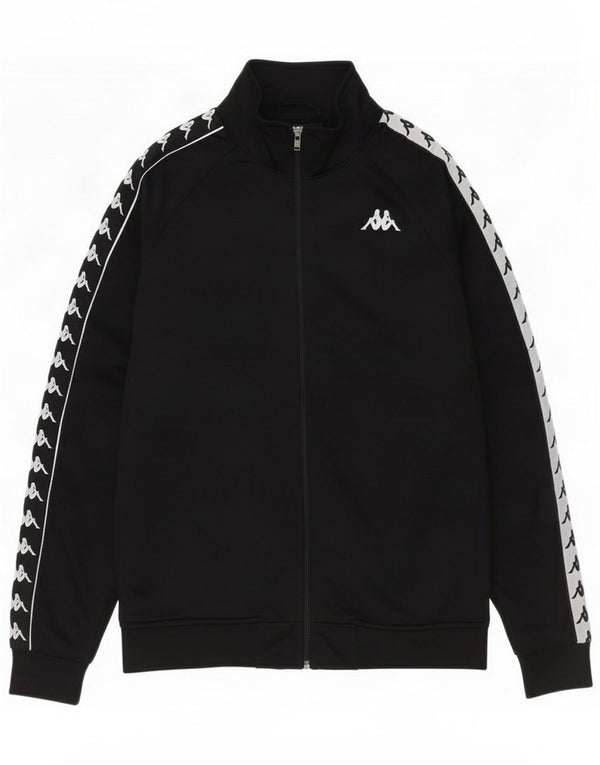Kappa Damen-Trainingsanzugoberteil mit Grafik, UK 14, Mittelschwarz, Farbblock