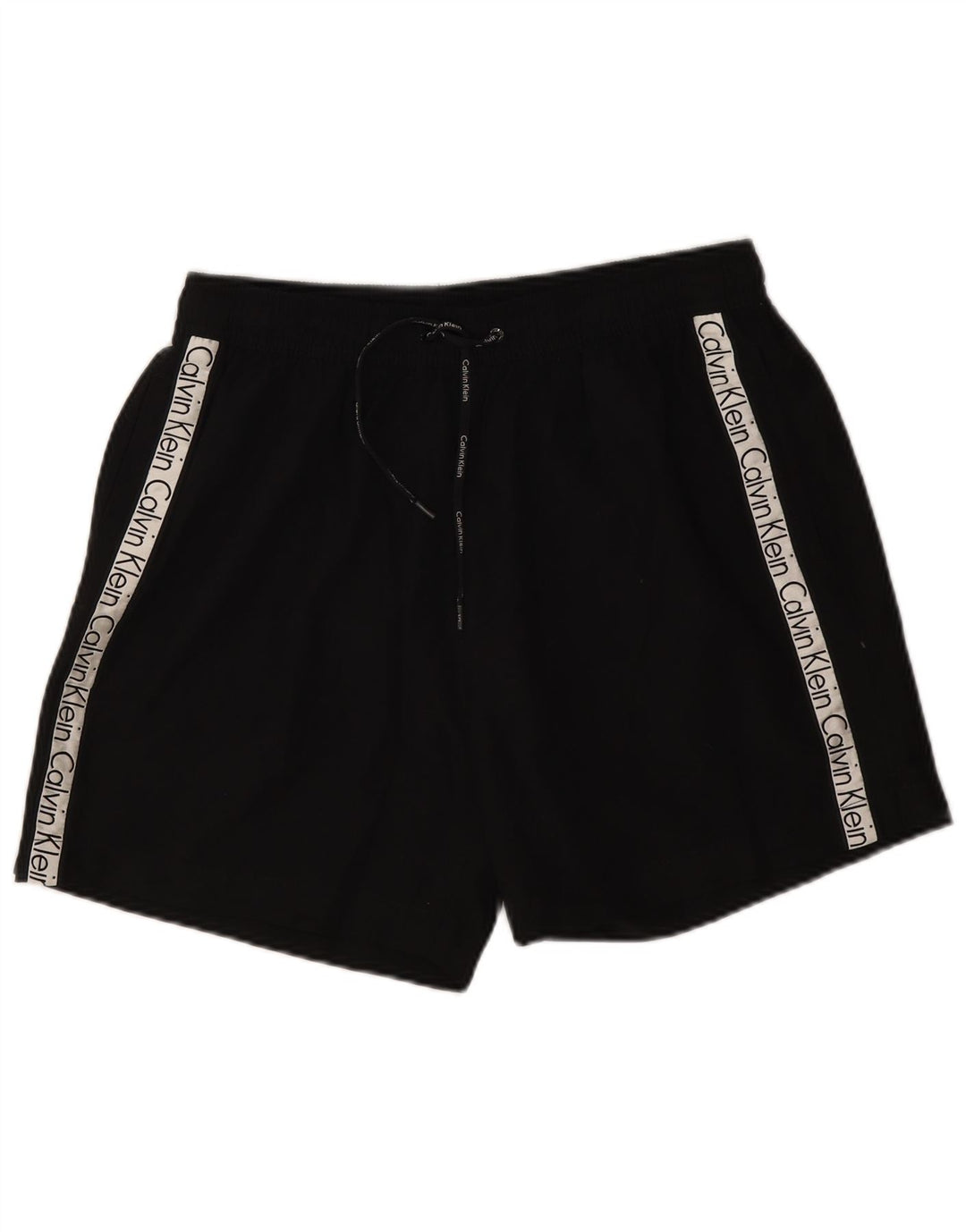 Calvin Klein Herren-Badeshorts mit Grafik, groß, schwarzes Farbblock-Polyester