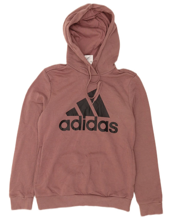 Adidas Damen Graphic Hoodie Pullover UK 10 Small Lila Baumwolle