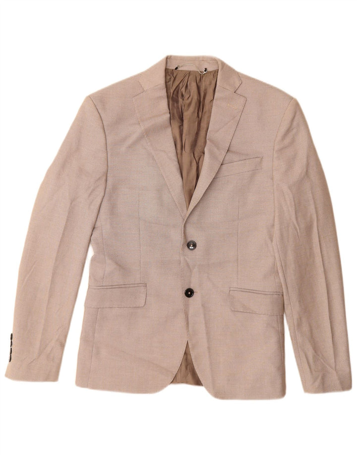 Zara Herren-Blazer mit 2 Knöpfen, EU 46, klein, beige, Polyester
