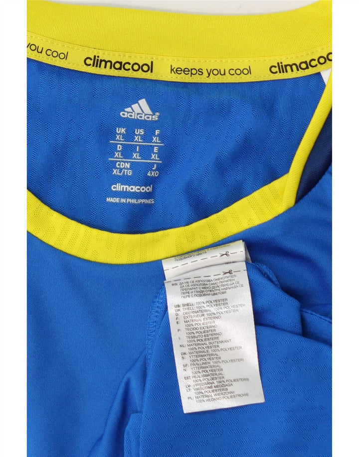 Adidas Herren Climacool T-Shirt Top XL Blau Colourblock Polyester