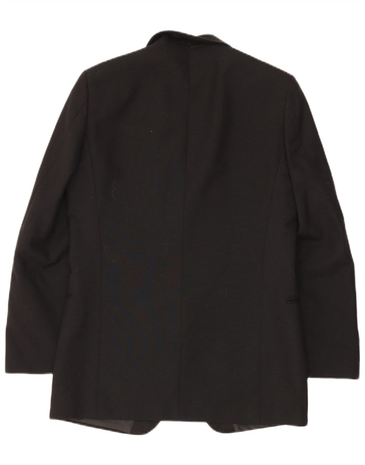 Vintage Herren 1 Knopf Blazer Jacke UK 38 Mittelschwarze Schurwolle
