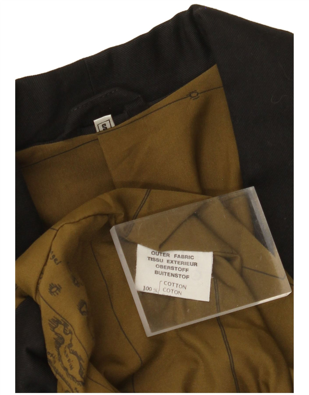 VINTAGE Herren Zweireihiger Blazer Jacke UK 36 Small Schwarze Baumwolle