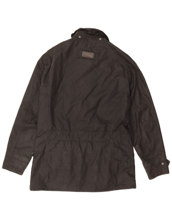 Barbour Herrenjacke aus gewachster Baumwolle, Größe 40, Schwarz