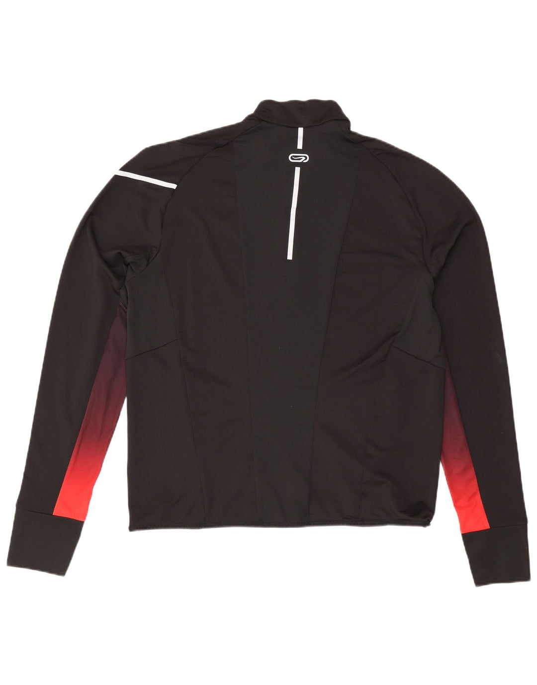 Decathlon Herren-Pullover-Trainingsanzugoberteil mit Reißverschluss, XL, Schwarz, Farbblock