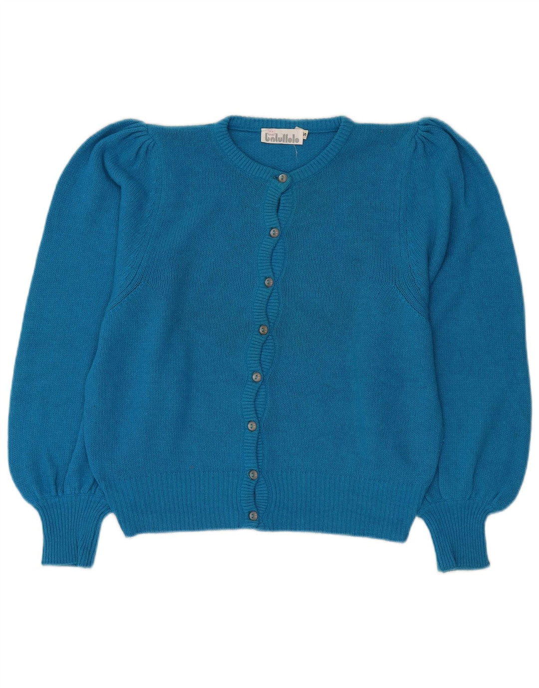 Batuffolo Womens Crop Oversized Cardigan Pullover UK 10 Small Blue Angora