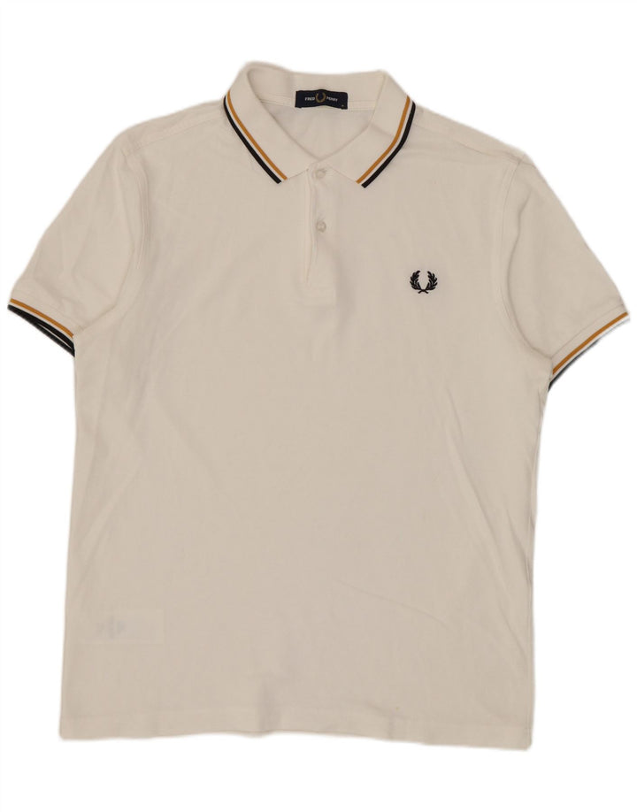 Fred Perry Herren-Poloshirt aus mittelweißer Baumwolle