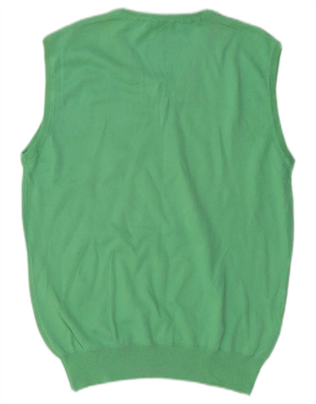 Brooksfield Herren Weste Tank Top IT 46 Small Grüne Baumwolle