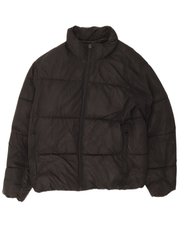 Zara Herren Wattierte Jacke UK 40 Large Schwarz