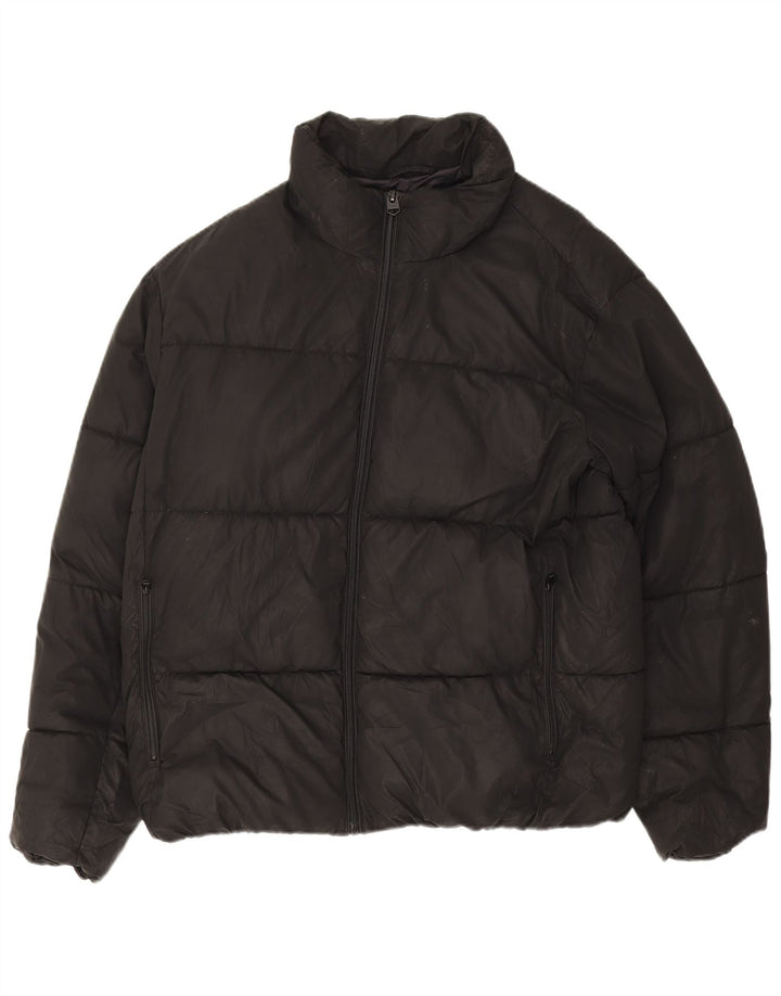 Zara Herren Wattierte Jacke UK 40 Large Schwarz