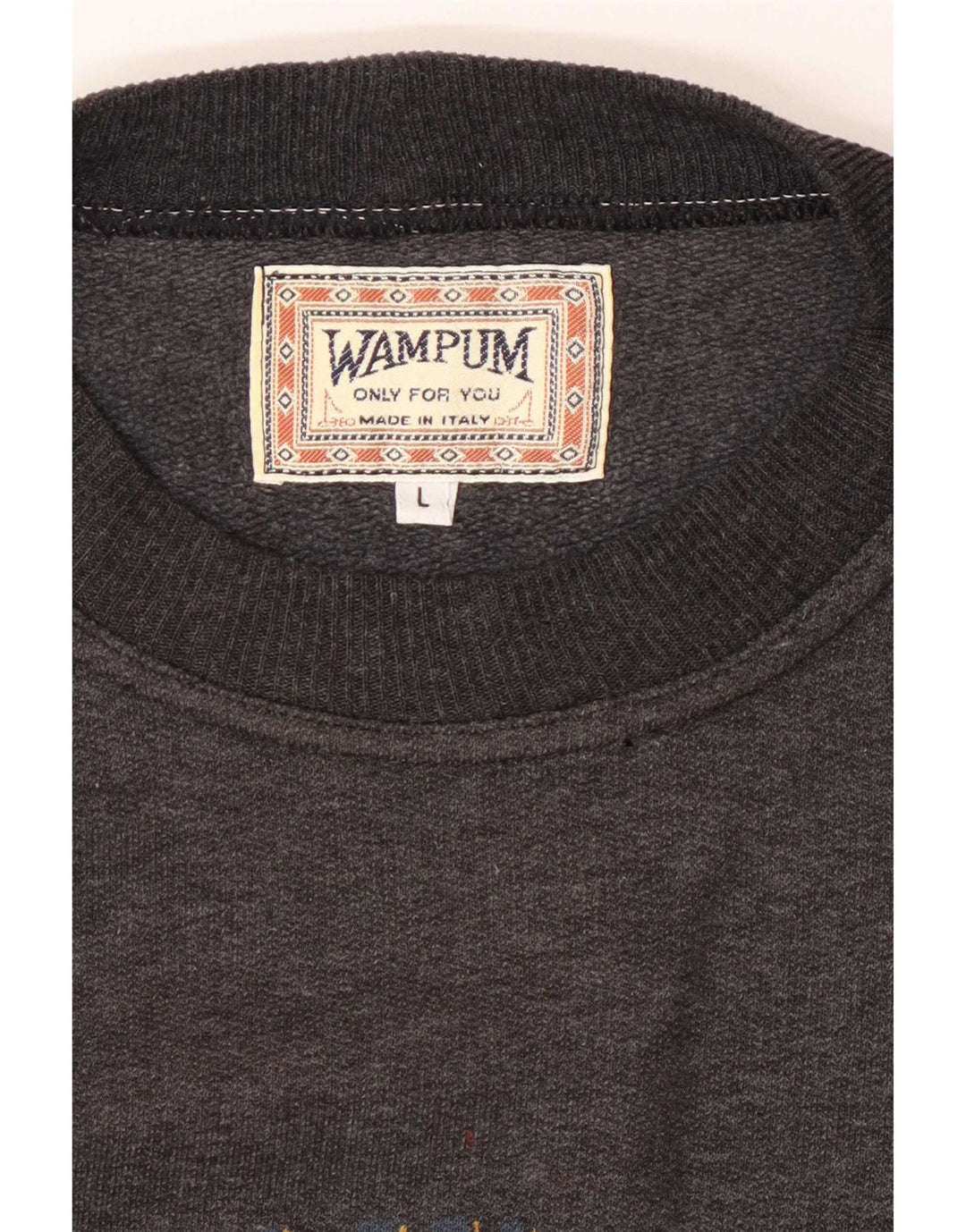 Wampum Herren-Sweatshirt mit Grafik, Größe L, Grau
