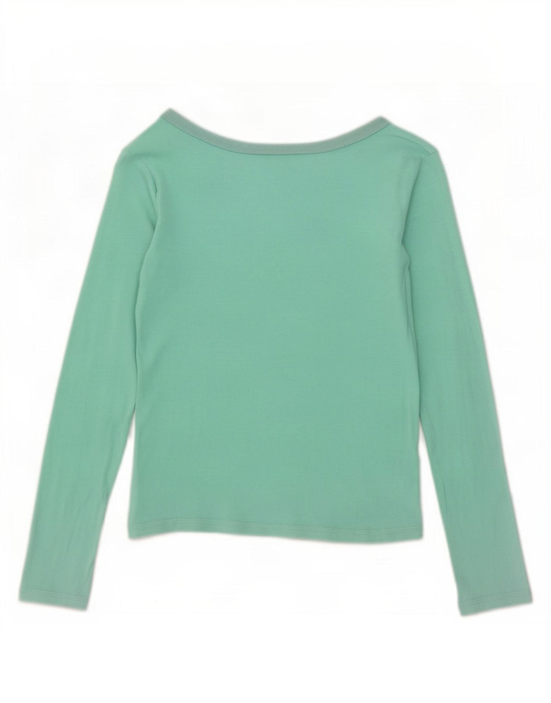 Marks & Spencer Damen Langarm-Schulteroberteil UK 14 Mittelgrün