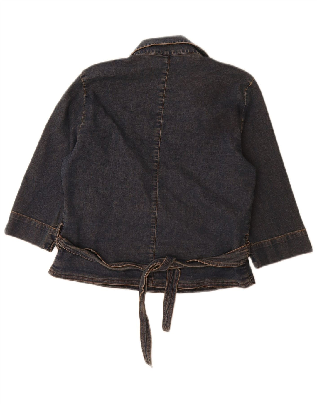 Marks & Spencer Damen Wickel-Jeansjacke mit 3/4-Ärmeln, Gr. 12, mittleres Marineblau