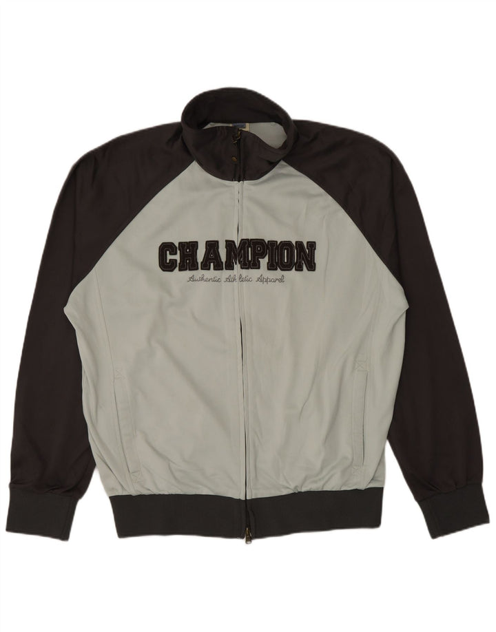 Champion Herren-Trainingsanzugoberteil mit Grafik, mittelgrau, Farbblock