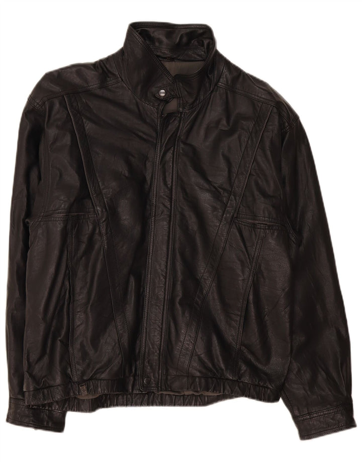 Vintage Herren Lederjacke UK 38 Medium Schwarz
