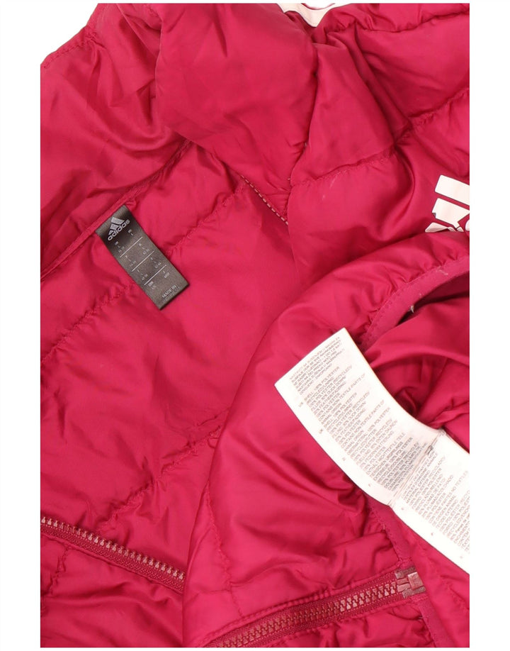 Adidas Damen Wattierte Jacke UK 16/18 Large Rosa Polyester