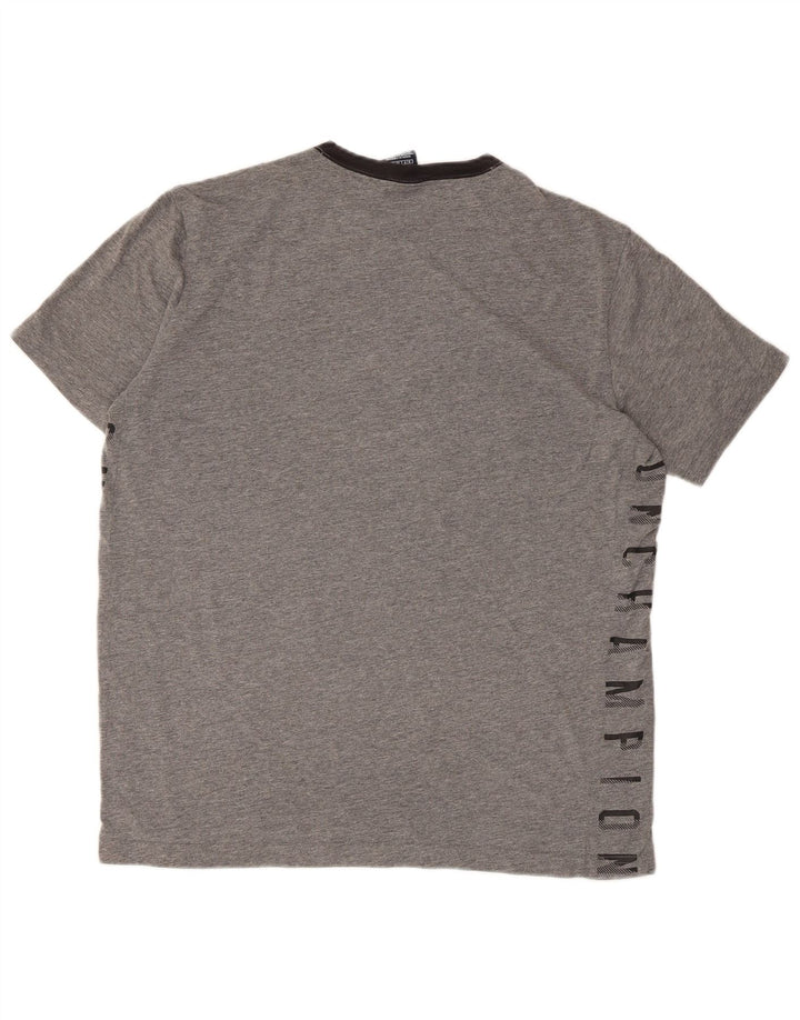 Champion Herren-T-Shirt mit Grafik, Größe S, Grau meliert