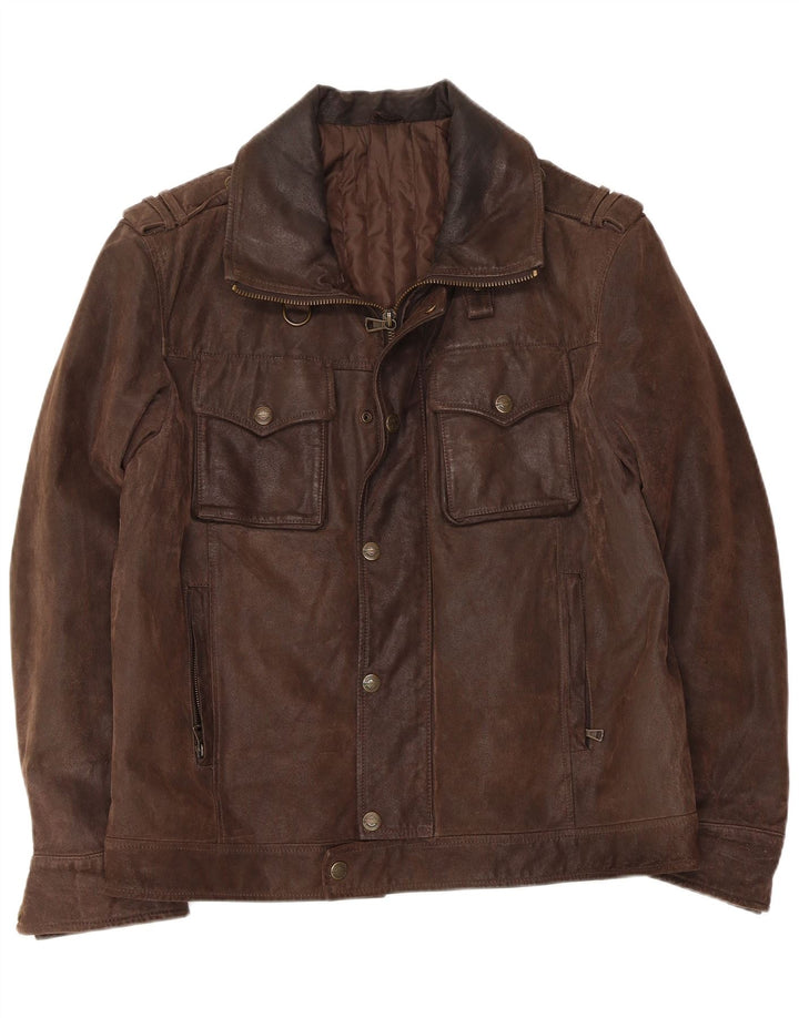 Vintage Herren Lederjacke UK 40 Großes braunes Leder