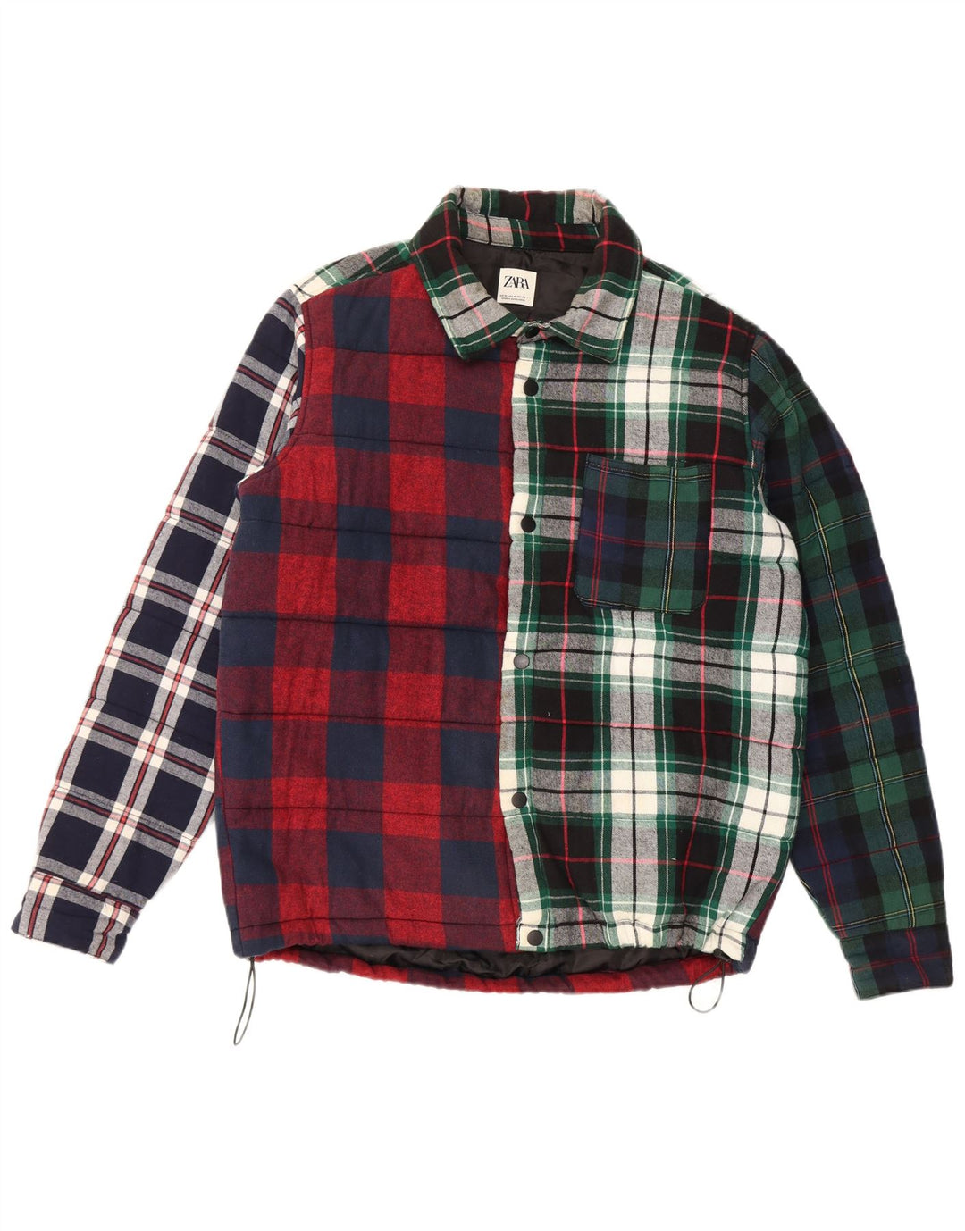Zara Lumberjack-Flanellhemd für Herren, mittelgroß, mehrfarbig, kariert, Baumwolle