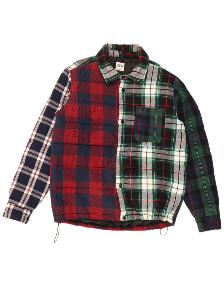 Zara Lumberjack-Flanellhemd für Herren, mittelgroß, mehrfarbig, kariert, Baumwolle