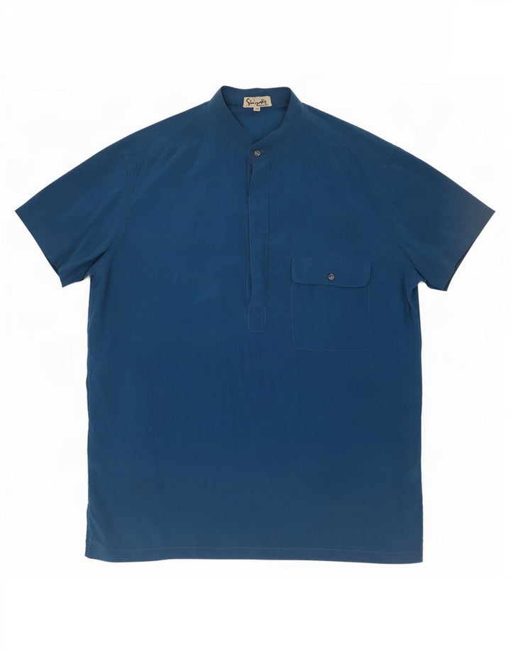 Vintage Damen Kurzarm-Pullovershirt UK 16 Large Blau