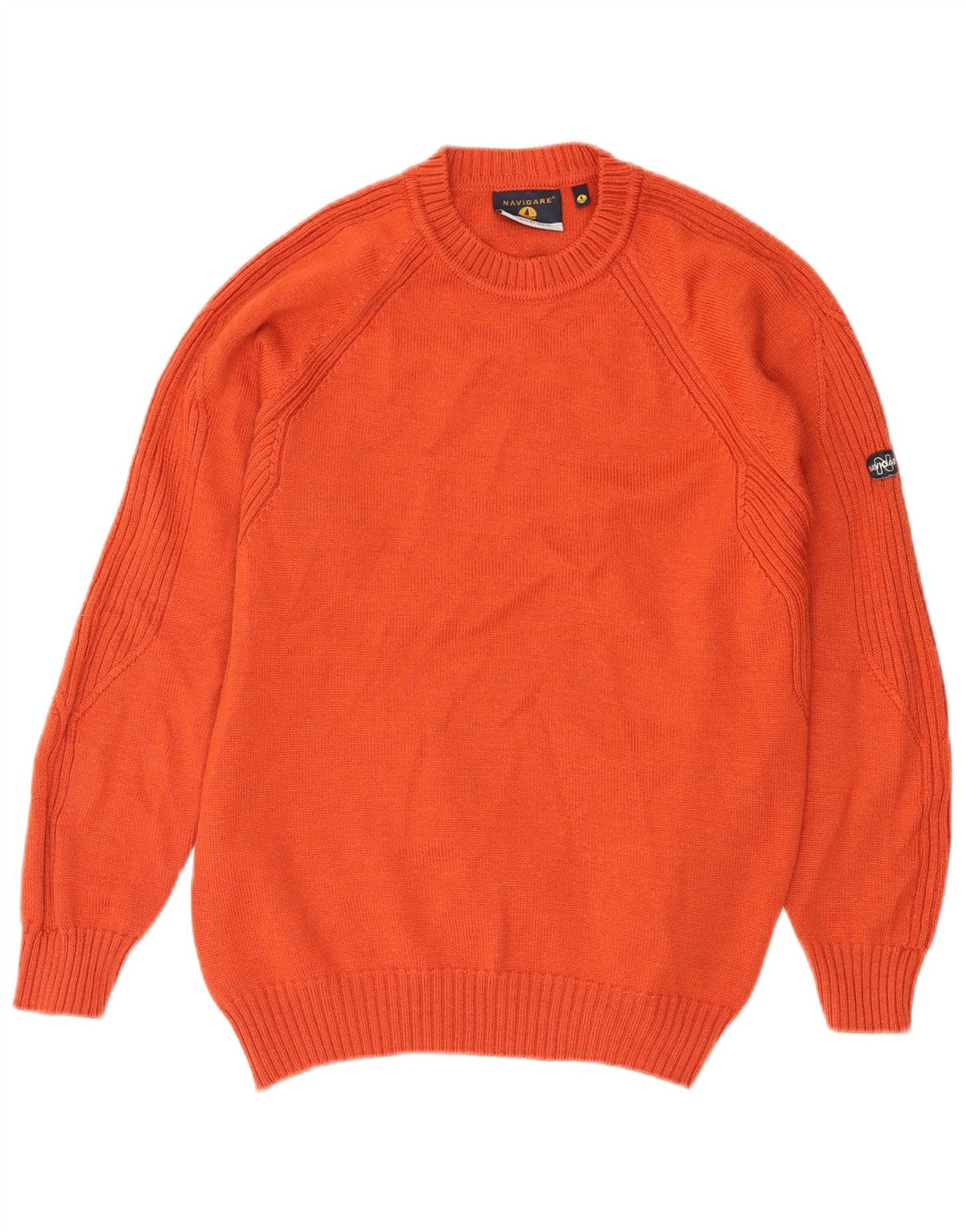 Navigare Herren-Pullover mit Rundhalsausschnitt, mittelrote Wolle